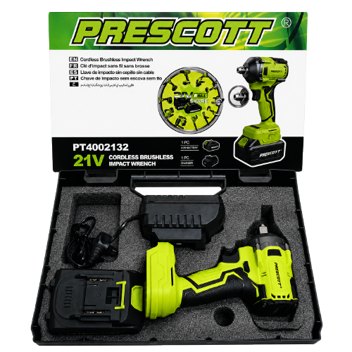 PRESCOTT 21V Cordless Brushless Impact Wrench PT4002132